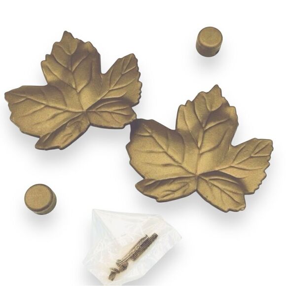 Vintage 1990’s Window Dimensions Rod Systems Maple Leaf Rosettes Finials - Picture 1 of 15